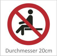 Sitzen verboten 20 cm